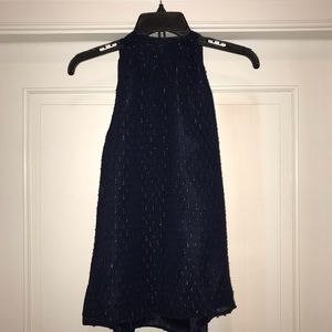 J Crew gold thread tie-neck tank